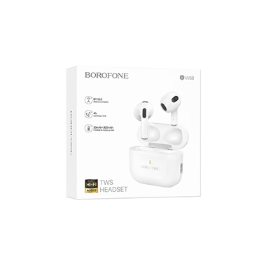 Беспроводные Bluetooth-наушники Borofone TWS BW58 APods 3 (white)