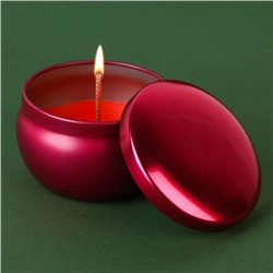Новогодняя свеча в железной банке «Время чудес», аромат малина, диам. 6 см