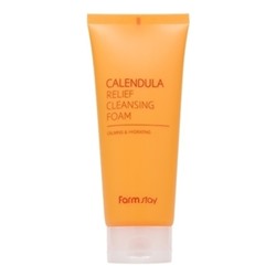 FarmStay Пенка для умывания успокаивающая с календулой - Calendula relief cleansing foam, 180мл