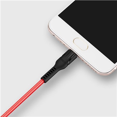 Кабель USB - micro USB Hoco U31 (повр. уп)  120см 2,4A  (red)