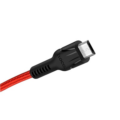 Кабель USB - micro USB Hoco U31 (повр. уп)  120см 2,4A  (red)