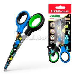 Ножницы Junior Decor Funny Monsters с принтом на лезвиях, 13см (в блистере по 1 шт.)