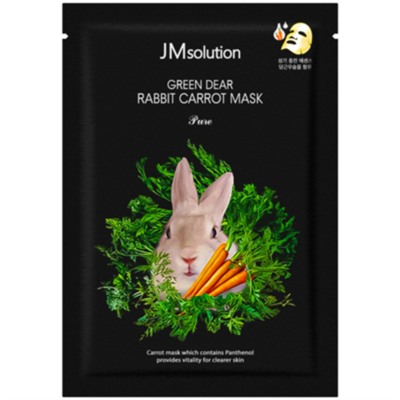 JMsolution Маска тканевая для лица с экстрактом моркови - Green dear rabbit carrot mask pure, 30мл