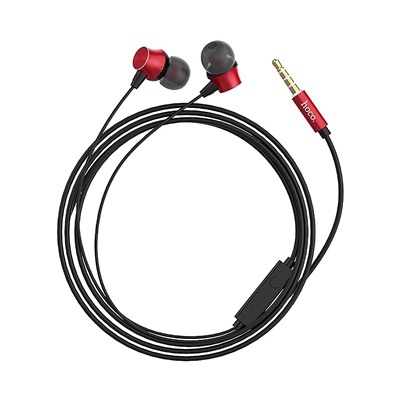 Проводные наушники с микрофоном внутриканальные Hoco M51 Proper sound universal Jack 3,5  (red)