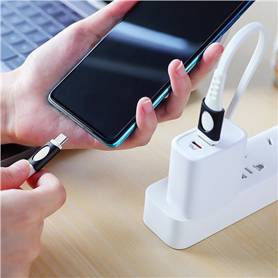 Кабель USB - Type-C Borofone BX35 Carib (повр. уп)  100см 3A  (white)