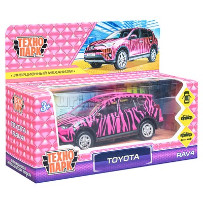 Машина металл Toyota Rav4 для девочек длина, 12 см, (двери, багаж,) инерц, в коробке