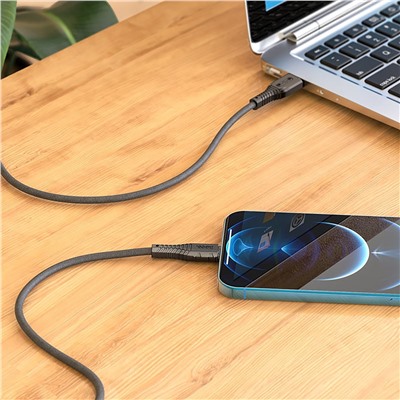 Кабель USB - Apple lightning Hoco X67 (silicone)   2,4A  (black)