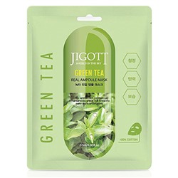 Jigott Маска ампульная с зеленым чаем - Green tea real ampoule mask, 27мл