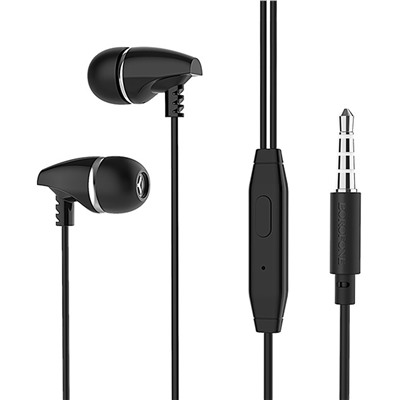 Проводные наушники с микрофоном внутриканальные Borofone BM25 Sound edge (повр.уп.) Jack 3,5  (black)