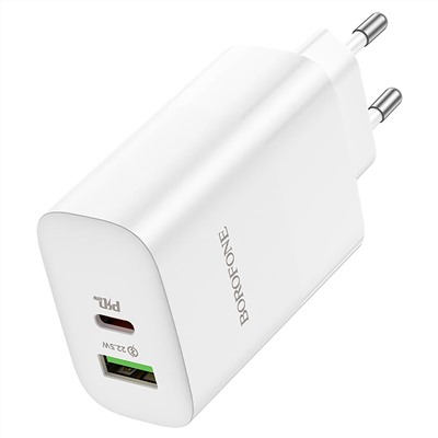 Адаптер Сетевой с кабелем Borofone BN10 PD USB/Type-C 65W (Type-C/Type-C) (white)