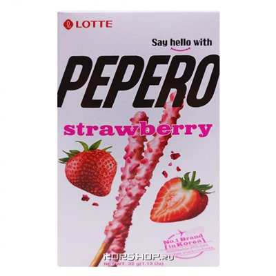 Соломка в глазури Клубника Pepero Lotte, Корея, 32 г Акция