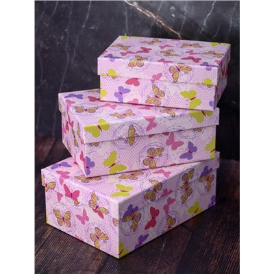 Набор подарочных коробок 3 в 1 «Butterflies», 18*12*7-21*14*8.5-23*16*9.5