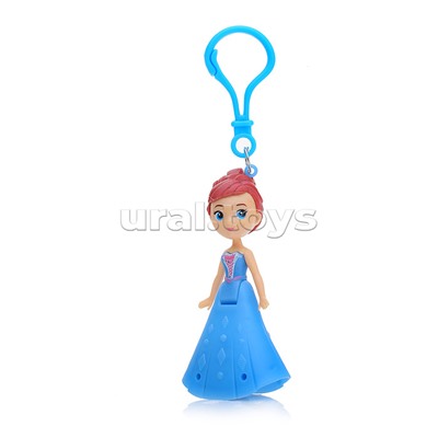 Кукла-брелок "Принцесса со светящимся платьем и наклейками" в ассортименте, в пакете