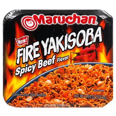 Лапша б/п со вкусом острой говядины терияки Yakisoba Maruchan, США, 113,3 г Акция