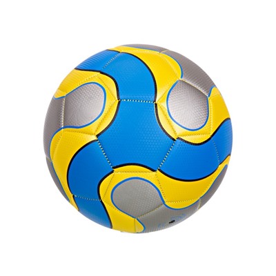 Мяч футбольный двухслойный, вес 320 гр, 5 цветов в ассортименте, диаметр 22 см (№5), 21*17*10 см