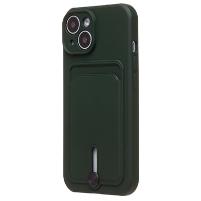 Чехол-накладка - SC304 с картхолдером для "Apple iPhone 15" (dark green) (228128)