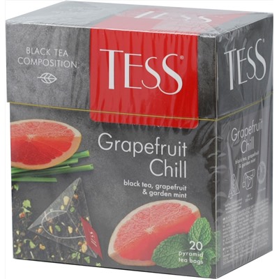 TESS. Pyramids Collection. GRAPEFRUIT CHILL (черный) карт.пачка, 20 пирамидки