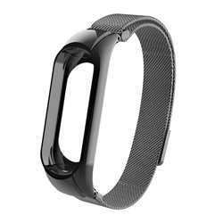 Ремешок - WB06 Xiaomi Mi Band 5 металл на магните (регулируемый) (black)