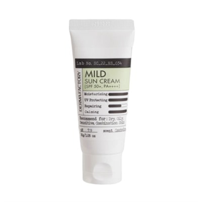 Derma Factory Мягкий солнцезащитный крем - Mild sun cream SPF 50+ PA++++, 30мл