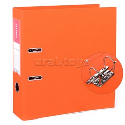 Папка с арочным механизмом A4 75 мм PP двусторонний разобранная, металлическая окантовка, запечатка форзаца, наварной карман с этикеткой, оранжевая