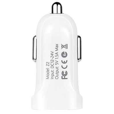 Адаптер Автомобильный Hoco Z2 1USB/5V/1.5A (white)