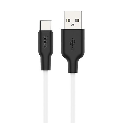 Кабель USB - Type-C Hoco X21 Plus (silicone)  200см 3A  (white/black)