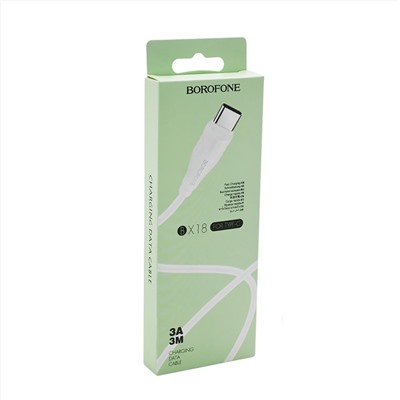 Кабель USB - Type-C Borofone BX18  300см 3A  (white)