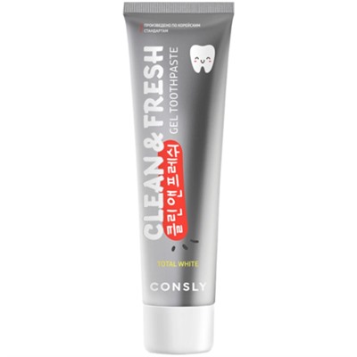 Consly Паста зубная гелевая отбеливающая со фтором Total White - Clean&Fresh, 105г