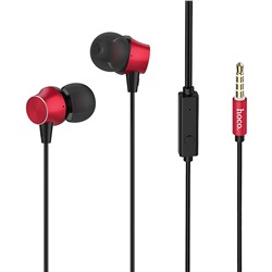 Проводные наушники с микрофоном внутриканальные Hoco M51 Proper sound universal Jack 3,5  (red)