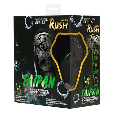 Компьютерная гарнитура Smart Buy SBHG-3100 RUSH TAIPAN игровая (black/green)