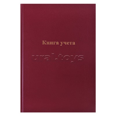 Книга учета A4 96 л в линейку, блок газетный 50 г/м², твердая обложка бумвинил + тиснение фольгой