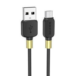 Кабель USB - micro USB Borofone BX59 Defender (повр. уп)  100см 2,4A  (black)