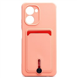 Чехол-накладка - SC304 с картхолдером для "Realme C33" (light pink)