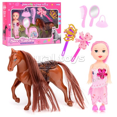 Набор кукла с лошадкой "Королева красоты" в коробке