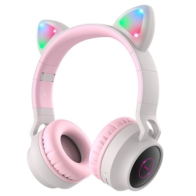 Bluetooth-наушники полноразмерные Hoco W27 (повр.уп) (gray/pink)