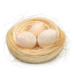 Гнездо с яйцами (3 шт) под роспись