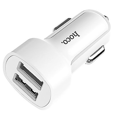 Адаптер Автомобильный с кабелем Hoco Z2A 2USB/5V/2.4A +micro USB (white)