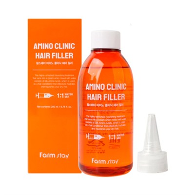 FarmStay Филлер для волос с аминокислотами шёлка - Amino clinic hair filler, 200мл