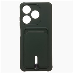 Чехол-накладка - SC304 с картхолдером для "TECNO Spark 10 4G" (dark green) (228172)