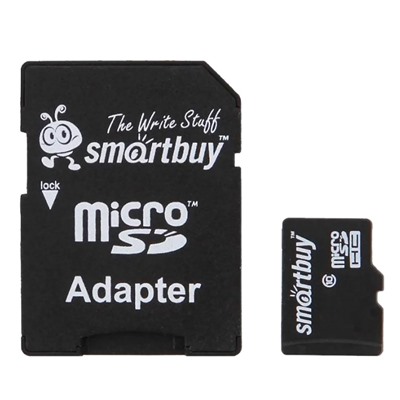 Карта флэш-памяти MicroSD 128 Гб Smart Buy +SD адаптер (class 10)