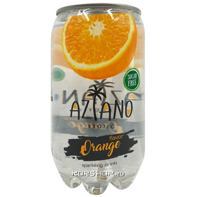 Газированный напиток со вкусом апельсина Sparkling Aziano (0 кал), 350 мл. Акция