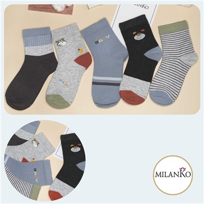 Детские хлопковые носки  (Узор 3) MilanKo D-222