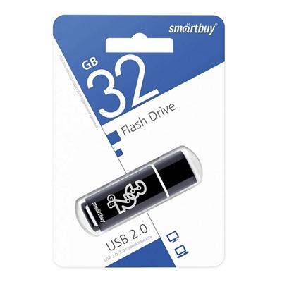 Флэш накопитель USB 32 Гб Smart Buy Glossy (black)