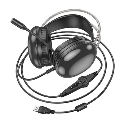 Проводные наушники с микрофоном полноразмерные Hoco W109 Plus  (black)