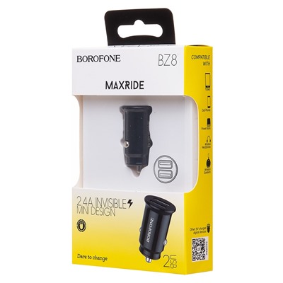 Адаптер Автомобильный Borofone BZ8 MaxRide 2USB/5V/2.4A (black)