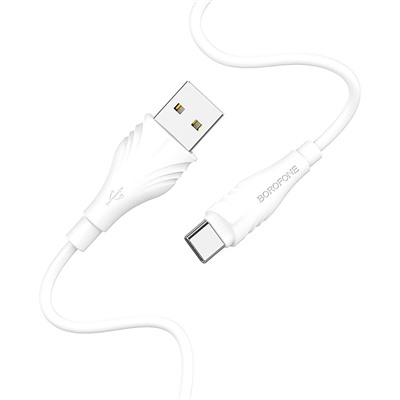 Кабель USB - Type-C Borofone BX18 (повр. уп)  200см 3A  (white)