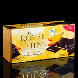 Мини-плитки Royal Thins Mango из тёмного шоколада с манго, 200 г