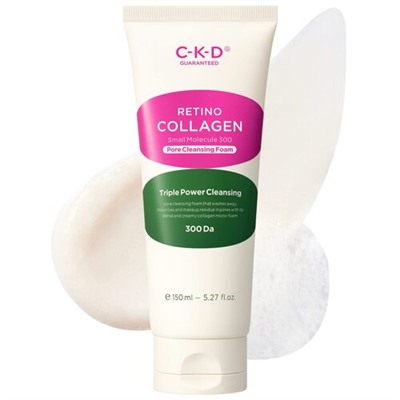 CKD Пенка для лица очищающая - Retino collagen small molecule 300 pore cleansing foam, 150мл