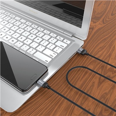 Кабель USB - Type-C Borofone BX28 Dignity  100см 3A  (gray)