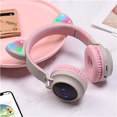 Bluetooth-наушники полноразмерные Hoco W27 (повр.уп) (gray/pink)